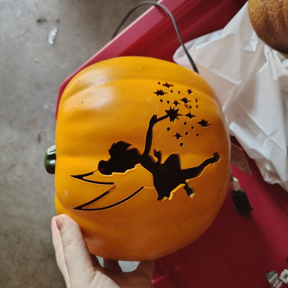 Orange Pumpkin Lantern with Fairy Cutout